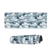 Tappetino per Mouse da Gioco Polar Bear Snowfield Tappetino Mouse Base Antiscivolo in Gomma Mousepad Forma Rettangolare, per Computer, Ufficio, Casa, 80x30cm