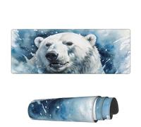 Tappetino Per Mouse Da Gioco Polar Bear White Tappetini Mouse Base Antiscivolo In Gomma Mousepad Forma Rettangolare, Per Gaming Mouse, Casa, Ufficio, 80x30cm