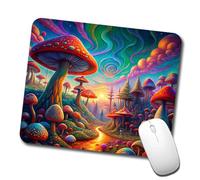 Tappetino per Mouse da Gioco Psychedelic Lots of Mushrooms Vibrant Colors Antiscivolo Tappetino Mouse Multifunzione Accessori Gaming per Laptop Pc Sensori da Gioco 10X12In