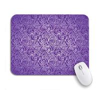 Tappetino per Mouse da Gioco Purple Clip Vintage Flower Lace Silver Orchid Wedding Abstract Tappetino Mouse Gaming Lavabile Facile da Pulire Sottomano, per Gioco, Gaming Mouse, 25 x 30cm