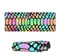 Tappetino per Mouse da Gioco Rainbow Colors Snake Skin Pattern Tappetino Mouse Personalizzato Sottomano, per Computer, Ufficio, Gaming Mouse, 80x30cm