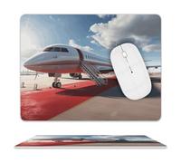 Tappetino per Mouse da Gioco Red Carpet Airplane Tappetini Mouse Portatile Lavabile Sottomano, per Ufficio, Laptop, Casa, 25x30cm