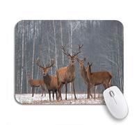 Tappetino Per Mouse Da Gioco Red Deer Stag In Winter Wildlife Landscape Herd Sottomano Lavabile Personalizzato Tappetino Mouse Gaming, Per Scrivania, Casa, 25 x 30cm
