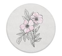 Tappetino per Mouse da Gioco Retro Pink Flower Tappetino per Il Mouse Antiscivolo Impermeabile Lavabile Mousepad, per Casa, Laptop, Gaming, 20cm