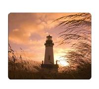 Tappetino per mouse da gioco rettangolare Nicokee Lighthouse con tramonto, per computer, scrivania, laptop, ufficio, 9,5 x 7,9 pollici, gomma ant