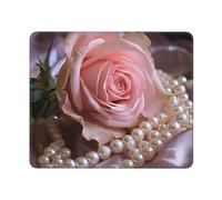 Tappetino per Mouse da Gioco Roses And Pearls Antiscivolo Tappetino Mouse Lavabile Accessori Gaming per Sensori da Gioco Ufficio Mac 10X12In