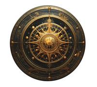 Tappetino per Mouse da Gioco Sacred Geometry Round Mystery Golden Tappetino Mouse Base Antiscivolo in Gomma Antipolvere Sottomano, per Ufficio, Scrivania, Gaming, 20cm