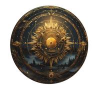 Tappetino per Mouse da Gioco Sacred Geometry Sun And Moon Golden Tappetino Mouse Pad Base Antiscivolo in Gomma Confortevole Mousepad, per Gaming, Laptop, Casa, 20cm