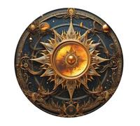 Tappetino per Mouse da Gioco Sacred Geometry Sun Galaxy Golden Tappetino Mouse Gaming Facile da Pulire Base Antiscivolo in Gomma Sottomano, per Ufficio, Scrivania, Gaming, 20cm