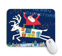 Tappetino Per Mouse Da Gioco Santa Claus Is Flying On Deer Over The Village Tappetino Mouse Piccolo Lavabile Antipolvere Tappetino Per Il Mouse Antiscivolo, Per Gaming Mouse, Laptop, 25 x 30cm