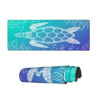 Tappetino per Mouse da Gioco Sea Turtle Grass Tappetini Mouse Facile da Pulire Mousepad Forma Rettangolare, per Computer, Gaming Mouse, Laptop, 80x30cm