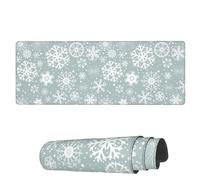 Tappetino per Mouse da Gioco Seamless Snowflakes Gray Tappetino Mouse Personalizzato Sottomano, per Laptop, Computer, Scrivania, 80x30cm