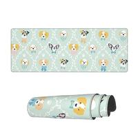 Tappetino per Mouse da Gioco Shabby Dogs with Bow Ties Tappetino Mouse Confortevole Sottomano, per Computer, Laptop, Scrivania, 80x30cm