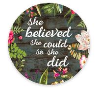 Tappetino per Mouse da Gioco She Believed She Could So She Did Inspirational Quotes Tappetino Mouse Pad Personalizzato Facile da Pulire Sottomano, per Gaming, Casa, Ufficio, 20cm