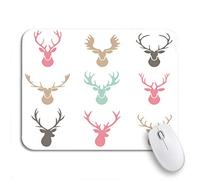 Tappetino per Mouse da Gioco Silhouette Deer Horns Label Moose Stag Norway Female Tappetino Mouse Gaming Antipolvere Confortevole Tappetino Mouse Piccolo, per Scrivania, Gioco, 25 x 30cm