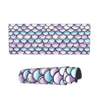 Tappetino per Mouse da Gioco Simple Line Fish Scales Tappetino Mouse Impermeabile Mousepad Forma Rettangolare, per Computer, Gaming Mouse, Laptop, 80x30cm