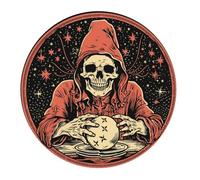 Tappetino per Mouse da Gioco Skull Witches Tarot Magic Vintage Tappetino per Il Mouse Antiscivolo Portatile Confortevole Mousepad, per Scrivania, Casa, Laptop, 20cm