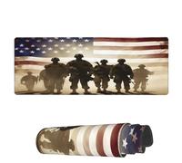 Tappetino per Mouse da Gioco Soldiers American Flag Tappetino Mouse Portatile Sottomano, per Scrivania, Gaming Mouse, Laptop, 80x30cm