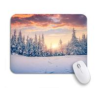 Tappetino Per Mouse Da Gioco Splendid Christmas Scene In The Mountain Colorful Winter Tappetini Mouse Base Antiscivolo In Gomma Confortevole Tappetino Mouse, Per Casa, Computer, 25 x 30cm