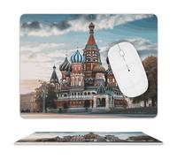 Tappetino per Mouse da Gioco St Basil Cathedral Red Square in Moscow Tappetino Mouse Gaming Impermeabile Portatile Sottomano, per Casa, Gaming, Ufficio, 25x30cm