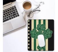 Tappetino per mouse da gioco, stampa bandiera irlandese americana, rettangolare, base in gomma antiscivolo, con bordi cuciti resistenti, per computer, laptop, ufficio, decorazione