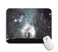 Tappetino per Mouse da Gioco Star Space Moon And Man Universe Magic Galaxy Tappetino Mouse Gaming Impermeabile Confortevole Tappetino Mouse Piccolo, per Computer, Laptop, 25 x 30cm