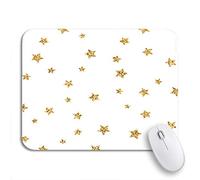 Tappetino Per Mouse Da Gioco Stars Gold And White Retro Abstract Bright Golden Mousepad Forma Rettangolare Base Antiscivolo In Gomma Portatile Tappetino Mouse, Per Computer, Laptop, 25 x 30cm