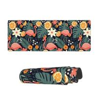 Tappetino Per Mouse Da Gioco Summer Flamingo Lemon Palm Leaves Tappetino Mouse Gaming Facile Da Pulire Mousepad Forma Rettangolare, Per Scrivania, Laptop, Ufficio, 80x30cm