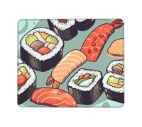Tappetino per Mouse da Gioco Sushi Tappetino Mouse Pad Antipolvere Impermeabile Mousepad Forma Rettangolare, per Laptop, Ufficio, Computer, 25x30cm