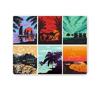 Tappetino per mouse da gioco, Tappetino per mouse Sunset Sunrise Hawaii Palms Tree Wave rettangolo antiscivolo in gomma Tappetino mouse per mouse da gioco