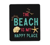 Tappetino per Mouse da Gioco The Beach Is My Happy Place Tappetino Mouse Personalizzato Impermeabile Sottomano, per Computer, Laptop, Gaming Mouse, 25x30cm