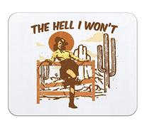 Tappetino per Mouse da Gioco The Hell I Won't Retro Western Country Tappetino Mouse Base Antiscivolo in Gomma Facile da Pulire Sottomano, per Scrivania, Gaming Mouse, Ufficio, 25x30cm