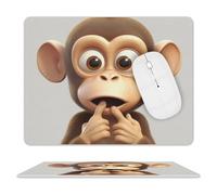 Tappetino per Mouse da Gioco The Silent Monkey Tappetini Mouse Facile da Pulire Base Antiscivolo in Gomma Mousepad Forma Rettangolare, per Computer, Laptop, Gaming, 25x30cm