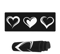 Tappetino per Mouse da Gioco Three White Hearts Silhouette Tappetino Mouse Gaming Antipolvere Sottomano, per Casa, Ufficio, Scrivania, 80x30cm