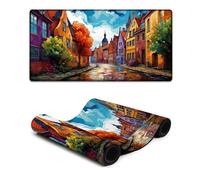 Tappetino per mouse da gioco Town of Paintings esteso 30x60 cm con base in gomma antiscivolo per ufficio e casa