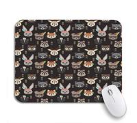 Tappetino Per Mouse Da Gioco Tribal Animals Cute Faces And Colorful Geometric Arrows Mousepad Forma Rettangolare Portatile Antipolvere Sottomano, Per Casa, Laptop, 25 x 30cm