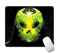 Tappetino per Mouse da Gioco UFO Alien Cow Invasion Tappetino per Il Mouse Antiscivolo Lavabile Antipolvere Mousepad Forma Rettangolare, per Scrivania, Ufficio, Gaming, 25x30cm