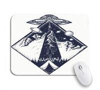 Tappetino Per Mouse Da Gioco Ufo Tattoo And Invasion Of Aliens Kidnap Human Mystical Mousepad Forma Rettangolare Facile Da Pulire Lavabile Tappetini Mouse, Per Computer, Laptop, 25 x 30cm
