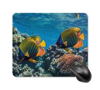 Tappetino per Mouse da Gioco Underwater Landscape Royal Angelfishes Tappetino Mouse Pad Personalizzato Confortevole Mousepad Forma Rettangolare, per Computer, Laptop, Gaming Mouse, 25x30cm