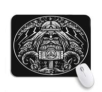 Tappetino Per Mouse Da Gioco Viking Norse God Hammer And Two War Goats Tappetino Mouse Gaming Base Antiscivolo In Gomma Confortevole Tappetino Mouse Piccolo, Per Casa, Computer, 25 x 30cm