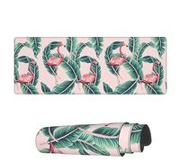 Tappetino per Mouse da Gioco Vintage Banana Leaves Flamingo Tappetini Mouse Antipolvere Sottomano, per Casa, Computer, Ufficio, 80x30cm