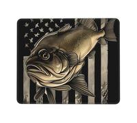 Tappetino per Mouse da Gioco Vintage Camouflage USA Flag Big Mouth Bass Portatile Tappetino per Mouse Gaming Soffice Desk Mat per Pc Mac Ufficio 10X12In