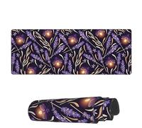 Tappetino Per Mouse Da Gioco Vintage Lavender Firefly Tappetino Mouse Gaming Impermeabile Mousepad Forma Rettangolare, Per Ufficio, Laptop, Scrivania, 80x30cm
