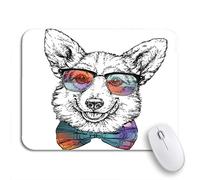 Tappetino Per Mouse Da Gioco Vintage Retro Hipster Sketch Of Funny Pembroke Welsh Corgi Tappetino Per Il Mouse Antiscivolo Impermeabile Lavabile Tappetino Mouse, Per Casa, Ufficio, 25 x 30cm