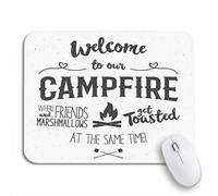 Tappetino per Mouse da Gioco Vintage Sign Welcome To Campfire Effect Funny Lettering Symbols Sottomano Facile da Pulire Impermeabile Mousepad Forma Rettangolare, per Scrivania, Laptop, 25 x 30cm