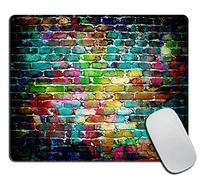 Tappetino per Mouse da Gioco Wall Hip Hop Colorful Rainbow Painting Tappetino Mouse Gaming Confortevole Portatile Mousepad Forma Rettangolare, per Laptop, Computer, Gaming, 25x30cm