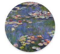 Tappetino per Mouse da Gioco Water Lilies Claude Monet Tappetino Mouse Gaming Impermeabile Antipolvere Sottomano, per Gaming, Casa, Ufficio, 20cm