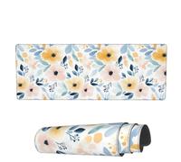Tappetino per Mouse da Gioco Watercolor Flower with Soft Leaves Tappetini Mouse Personalizzato Mousepad Forma Rettangolare, per Gaming Mouse, Computer, Casa, 80x30cm