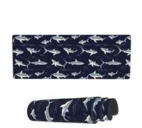 Tappetino per Mouse da Gioco Wave Gray Sharks Tappetino Mouse Antipolvere Mousepad Forma Rettangolare, per Casa, Ufficio, Scrivania, 80x30cm