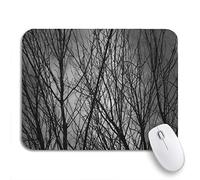 Tappetino Per Mouse Da Gioco White Black Tree Branches At Winter Trees Woods Tappetino Per Il Mouse Antiscivolo Antipolvere Impermeabile Sottomano, Per Computer, Gioco, 25 x 30cm